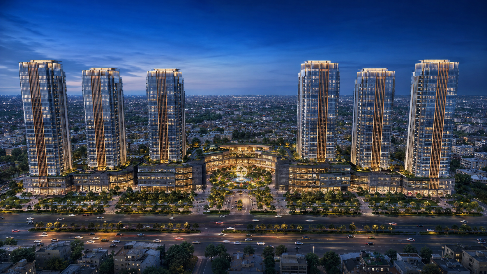 FPN architectural concept for the Lahore Sky six-tower community