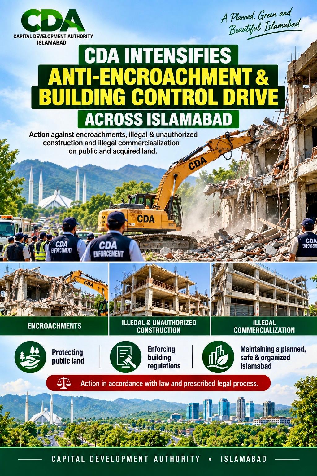 Islamabad Encroachment Action: CDA Explains Building-Control Compliance — Friends Property Network