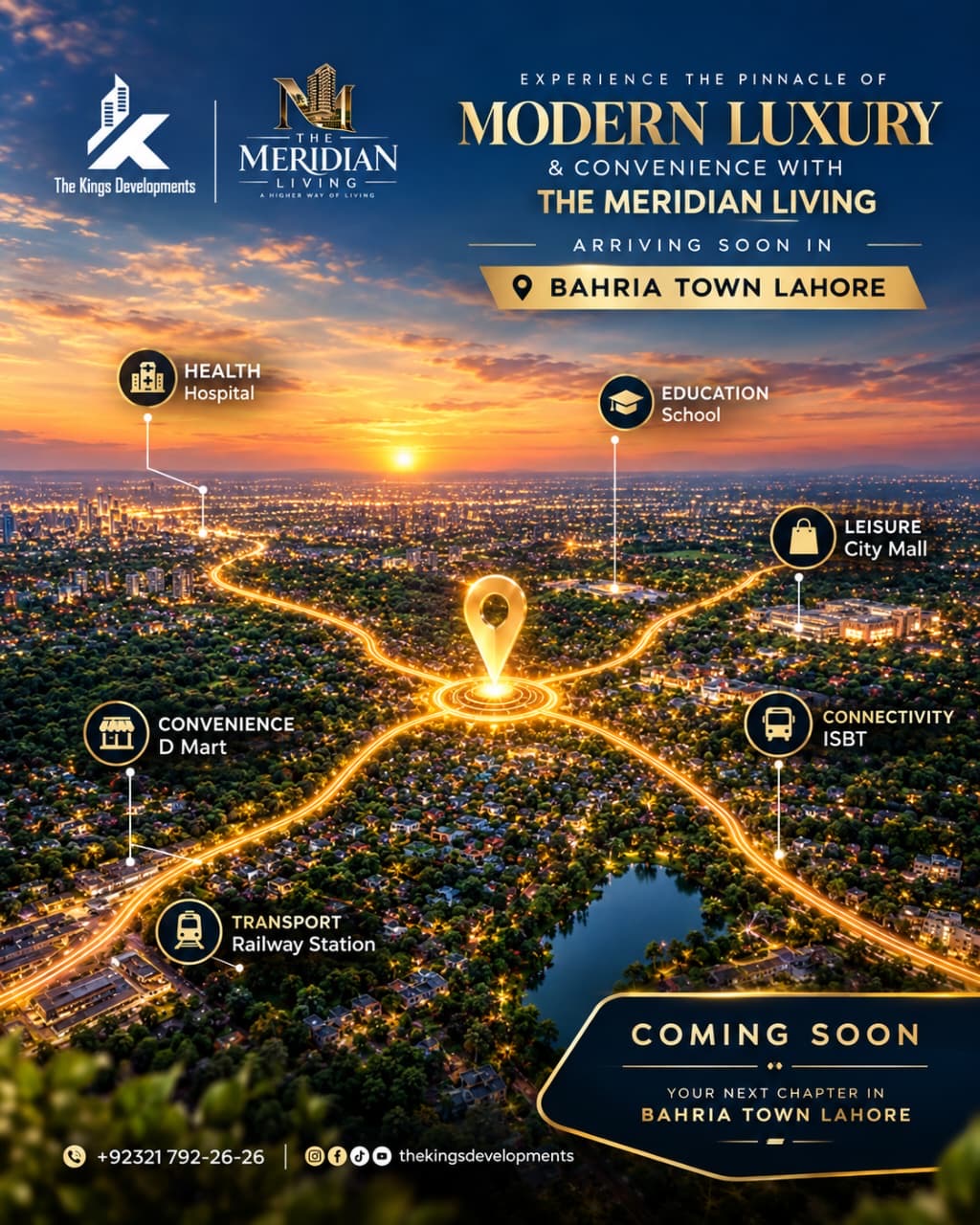 Meridian Living Bahria Town Lahore original coming-soon announcement
